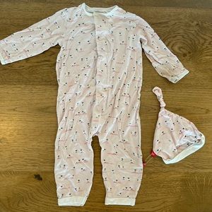 Magnetic Me 6-9 month pj’s girls with hat. Pink cows